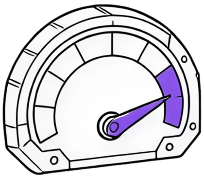 A gauge pinned at max